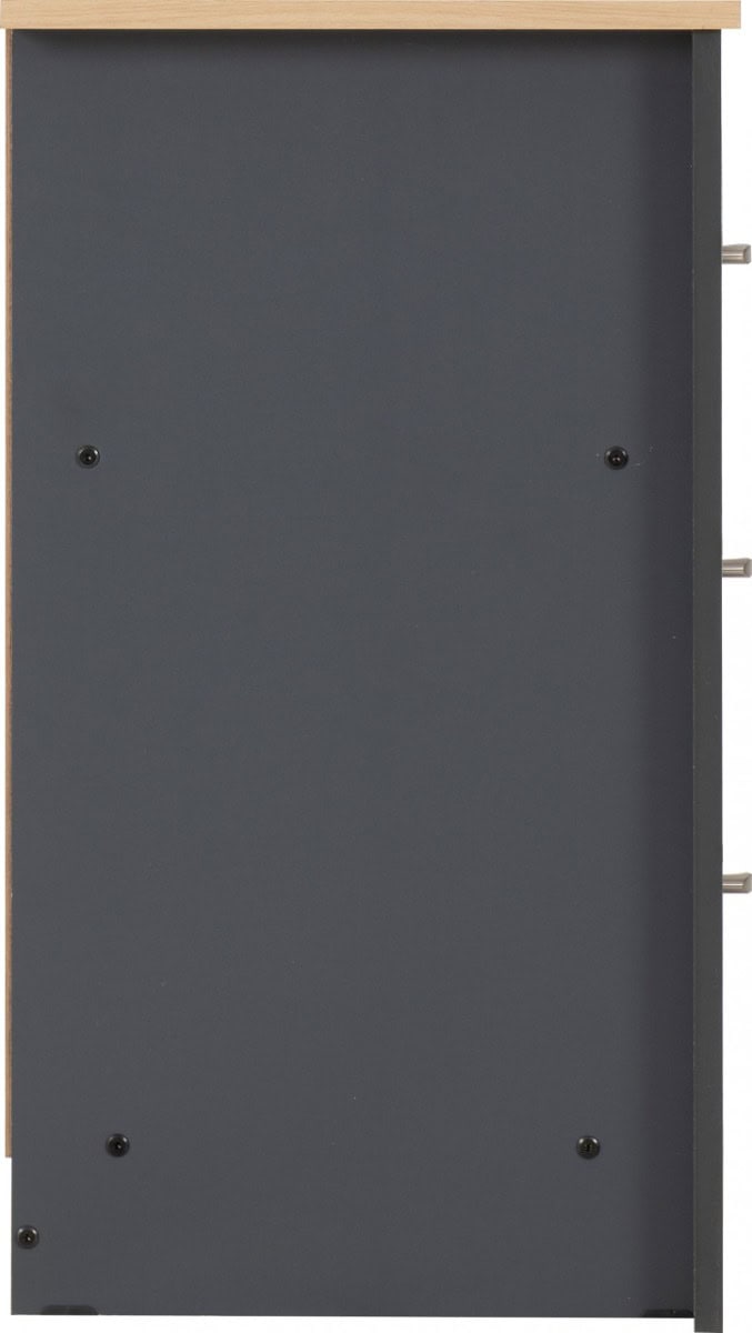 Portland 3 Drawer Chest - Grey & Oak - Image 8