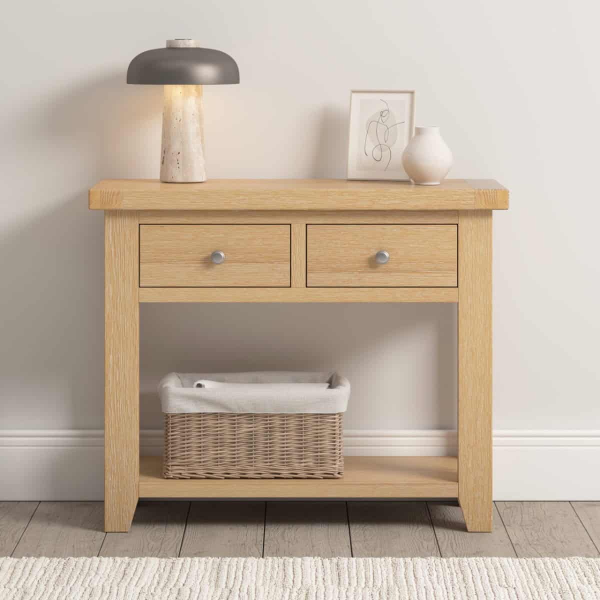Windsor 2 Drawer Console Table - Natural Oak | Buy Online | Beds.ie