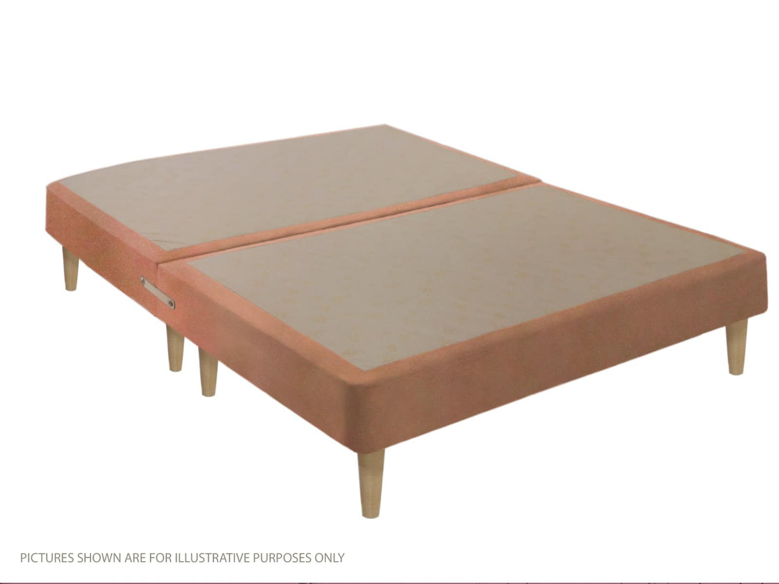 Apollo 4ft Velvet Pink Shallow Divan Base on Legs | Buy Online | Beds.ie