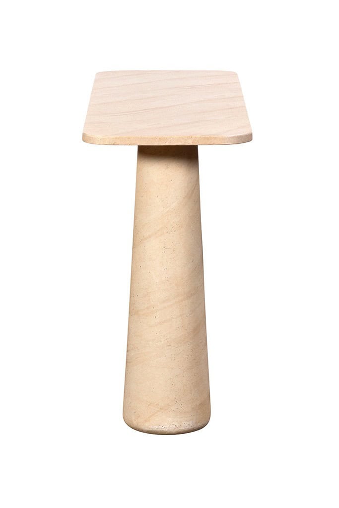 Baker Furniture Ida Console Table - Faux Travertine - Image 3