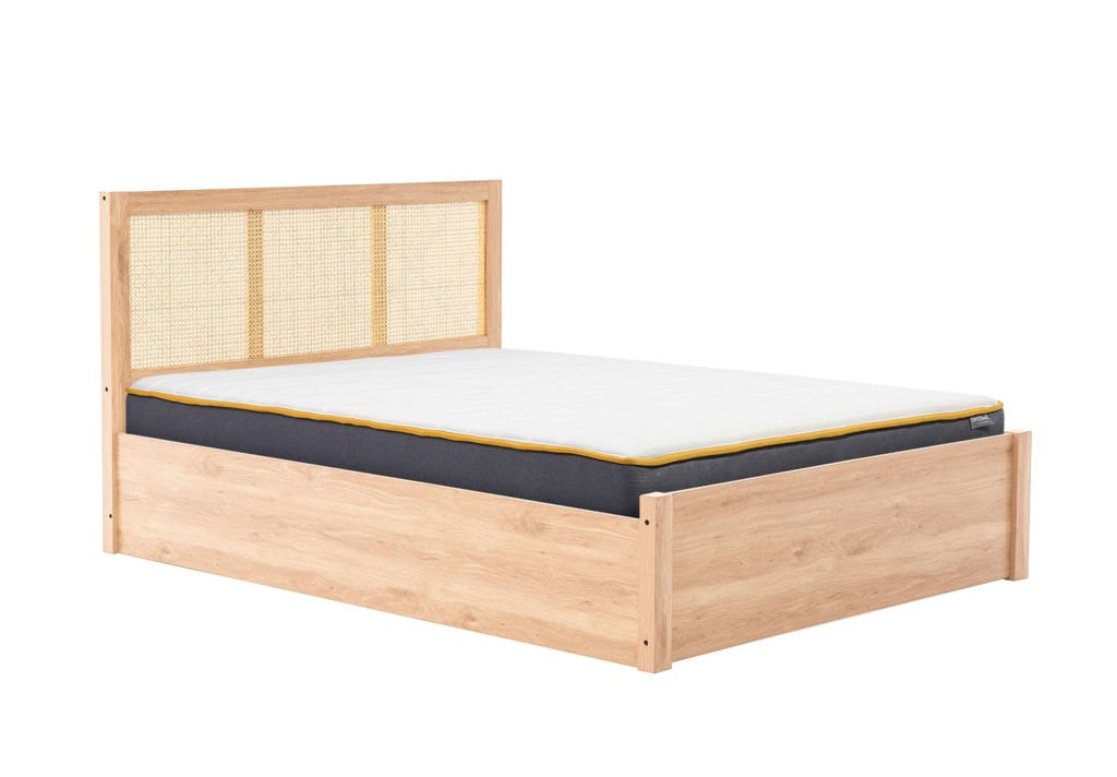 Croxley 4ft6 Rattan Ottoman Bedframe - Oak - Image 8
