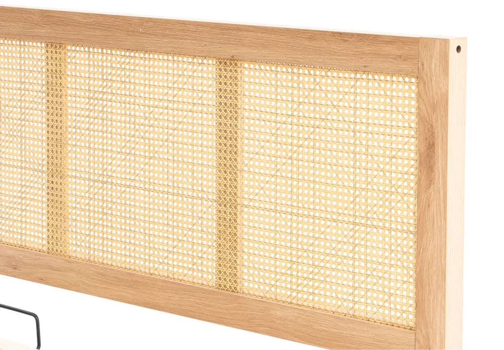 Croxley 4ft6 Rattan Ottoman Bedframe - Oak - Image 12