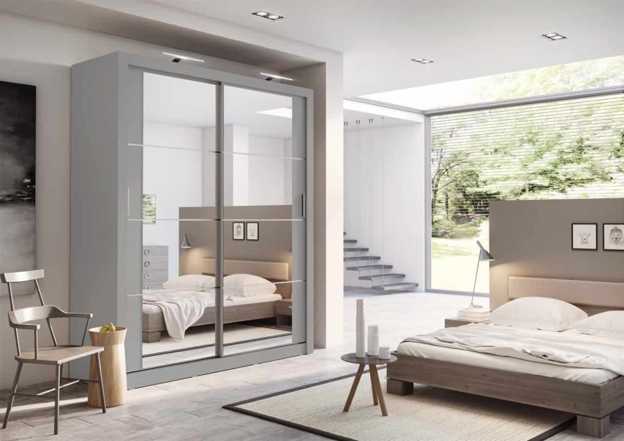 Cuba Large 1.8M Sliderobe - Grey | Buy Online | Beds.ie