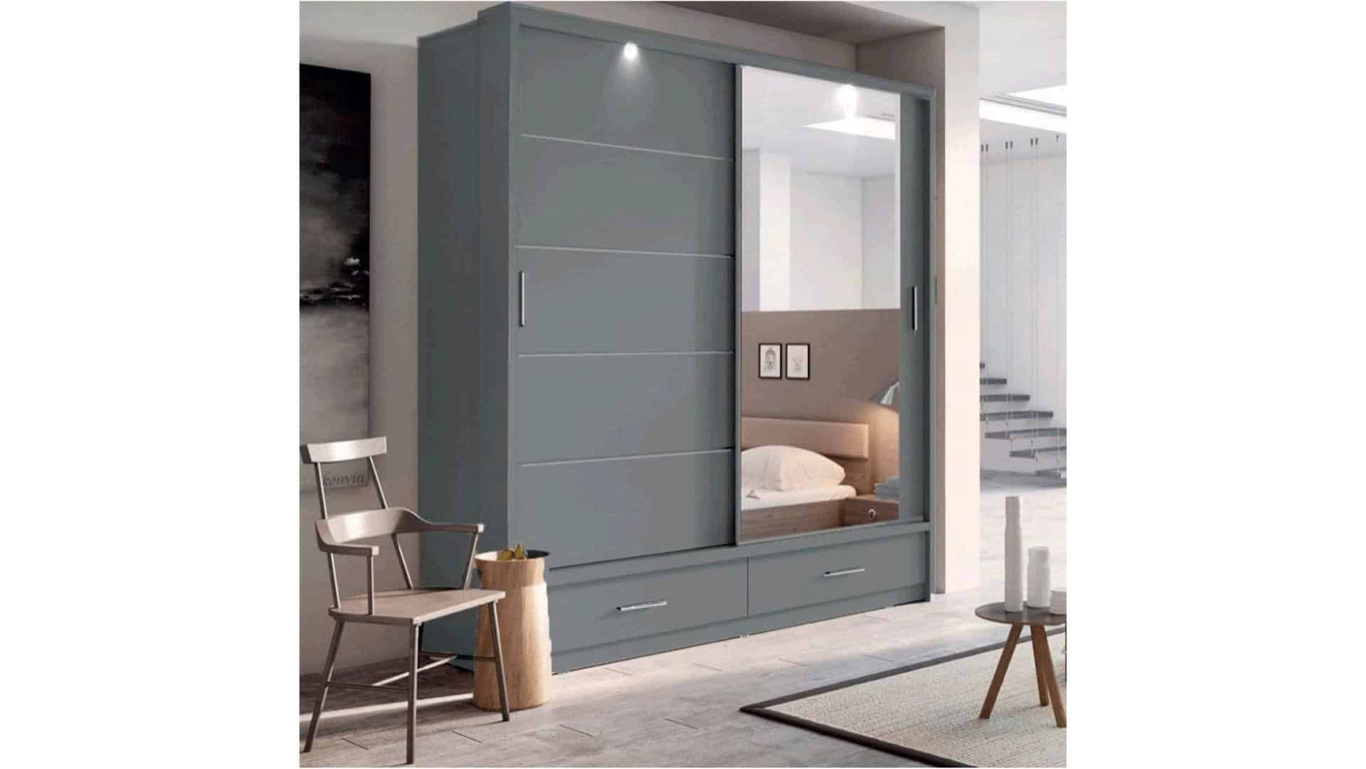 Alpha Small Sliderobe 2.0m - Grey | Buy Online | Beds.ie