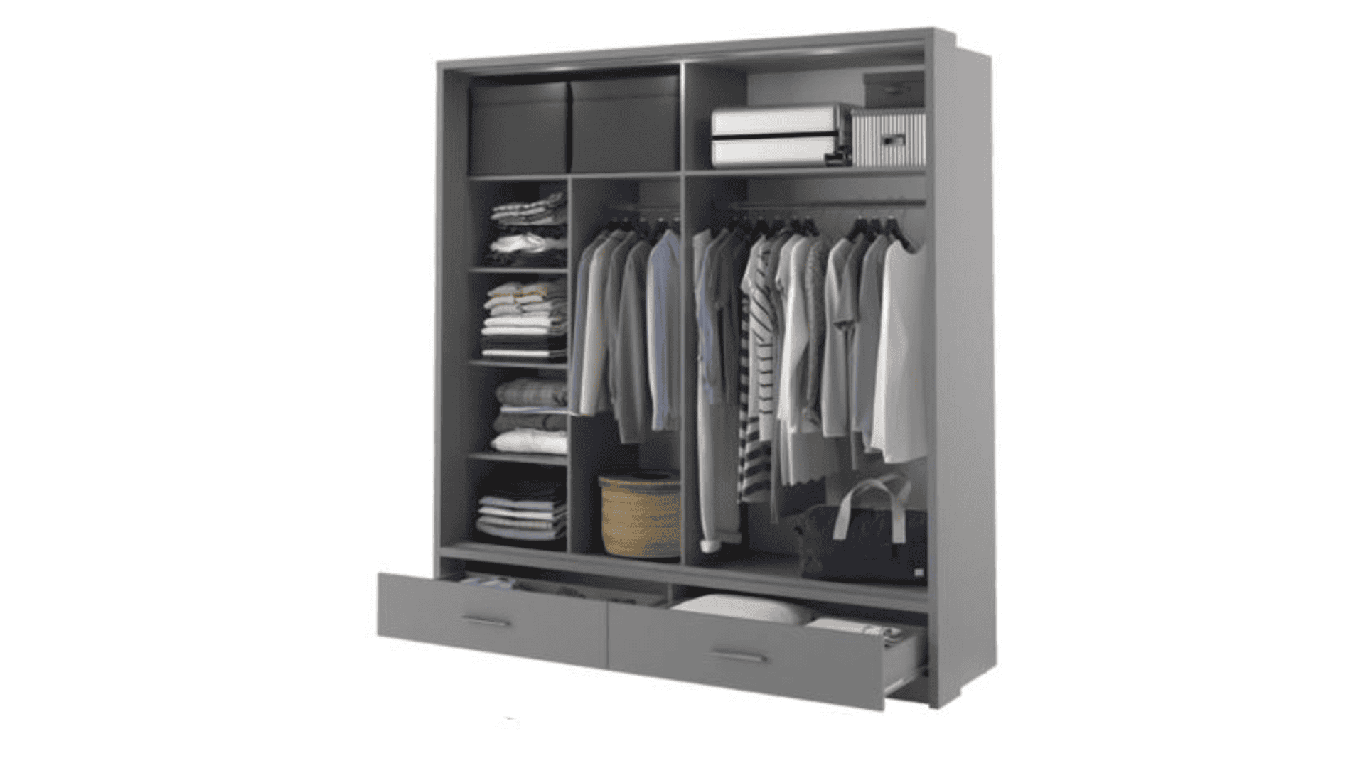Alpha Small Sliderobe 2.0m - Grey - Image 2