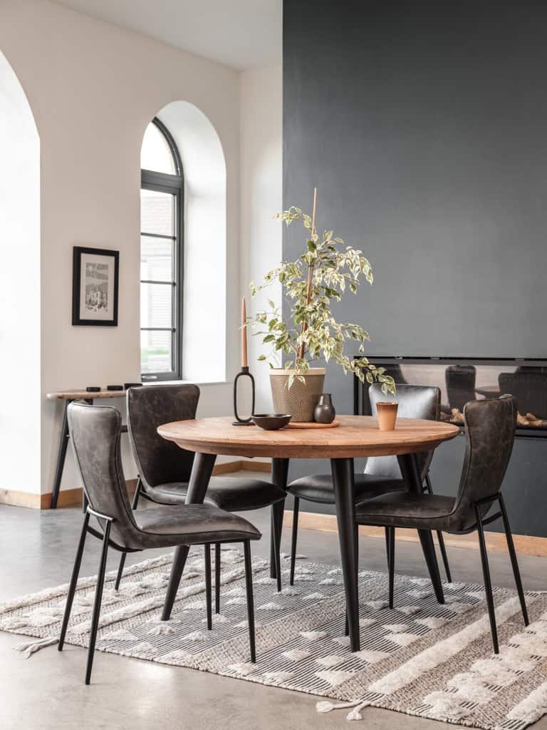 Baker Furniture Franklin Round Dining Table - Chevron - Image 3