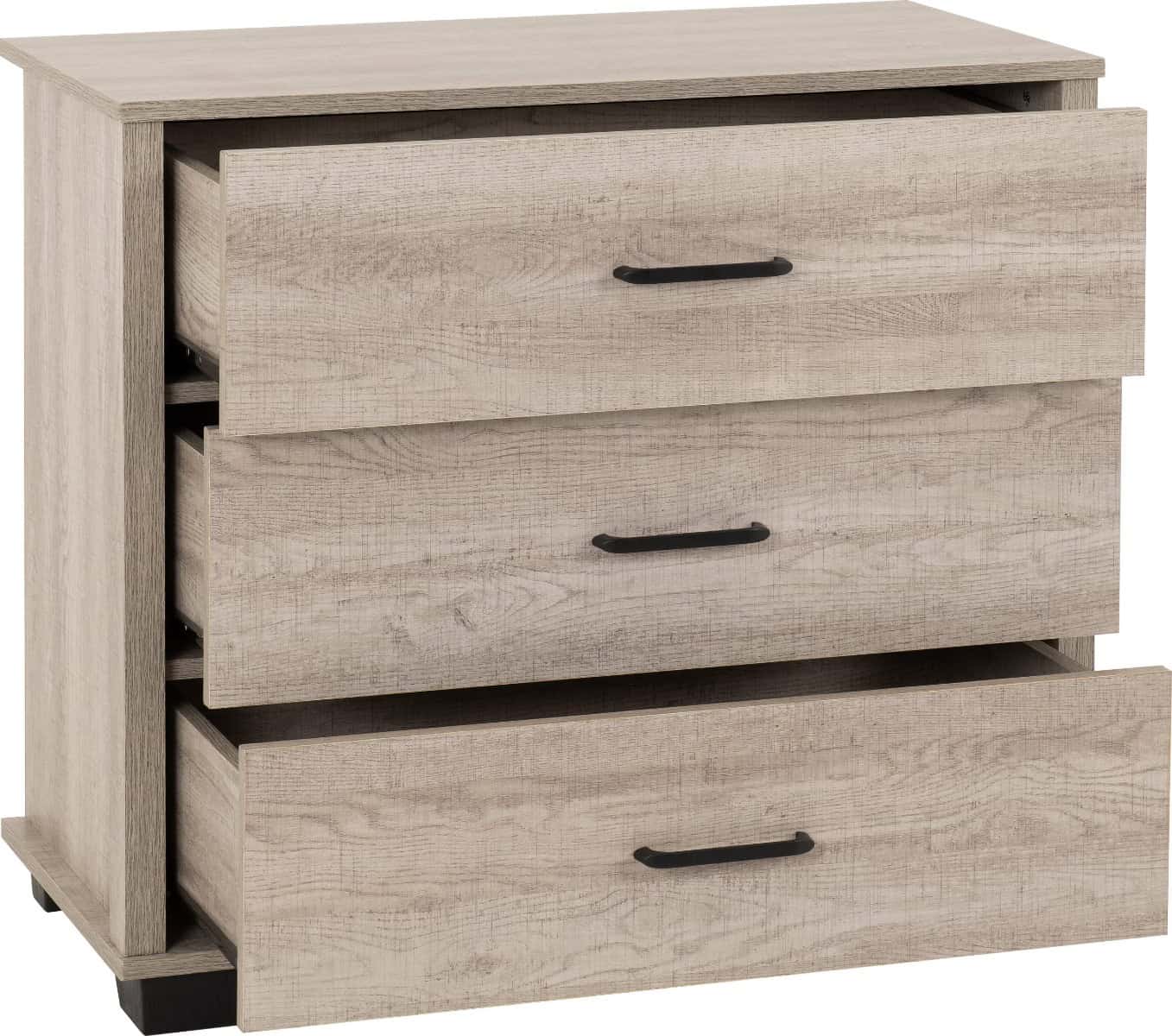Oliver 3 Drawer Chest - Light Oak Effect - Image 2
