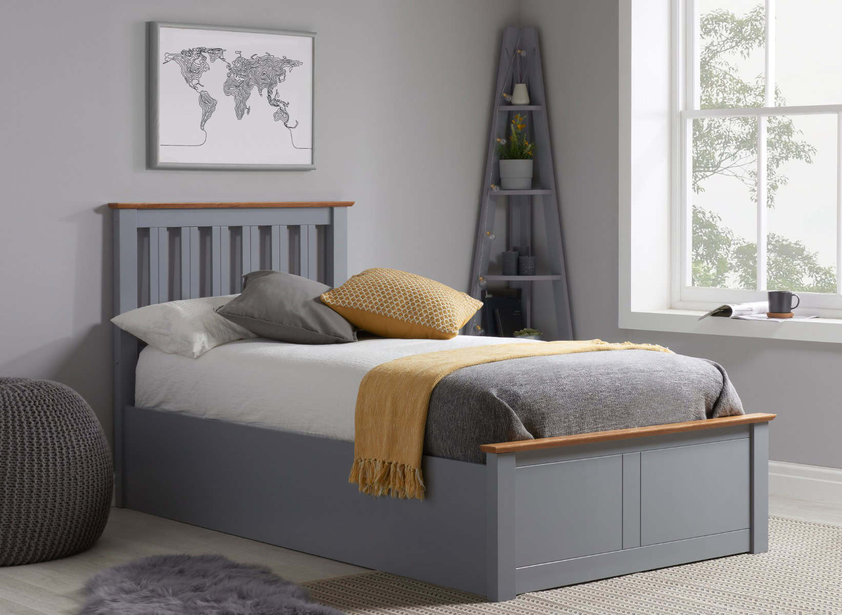 3ft Phoenix Ottoman - Stone Grey - Image 2