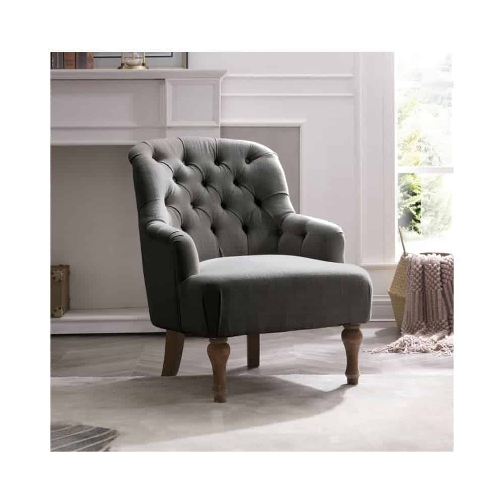 Bianca Armchair - Charcoal Linen | Buy Online | Beds.ie