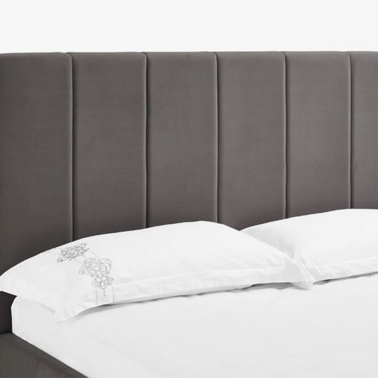 Lisa 4ft6 Upholstered Bedframe - Grey Velvet - Image 4
