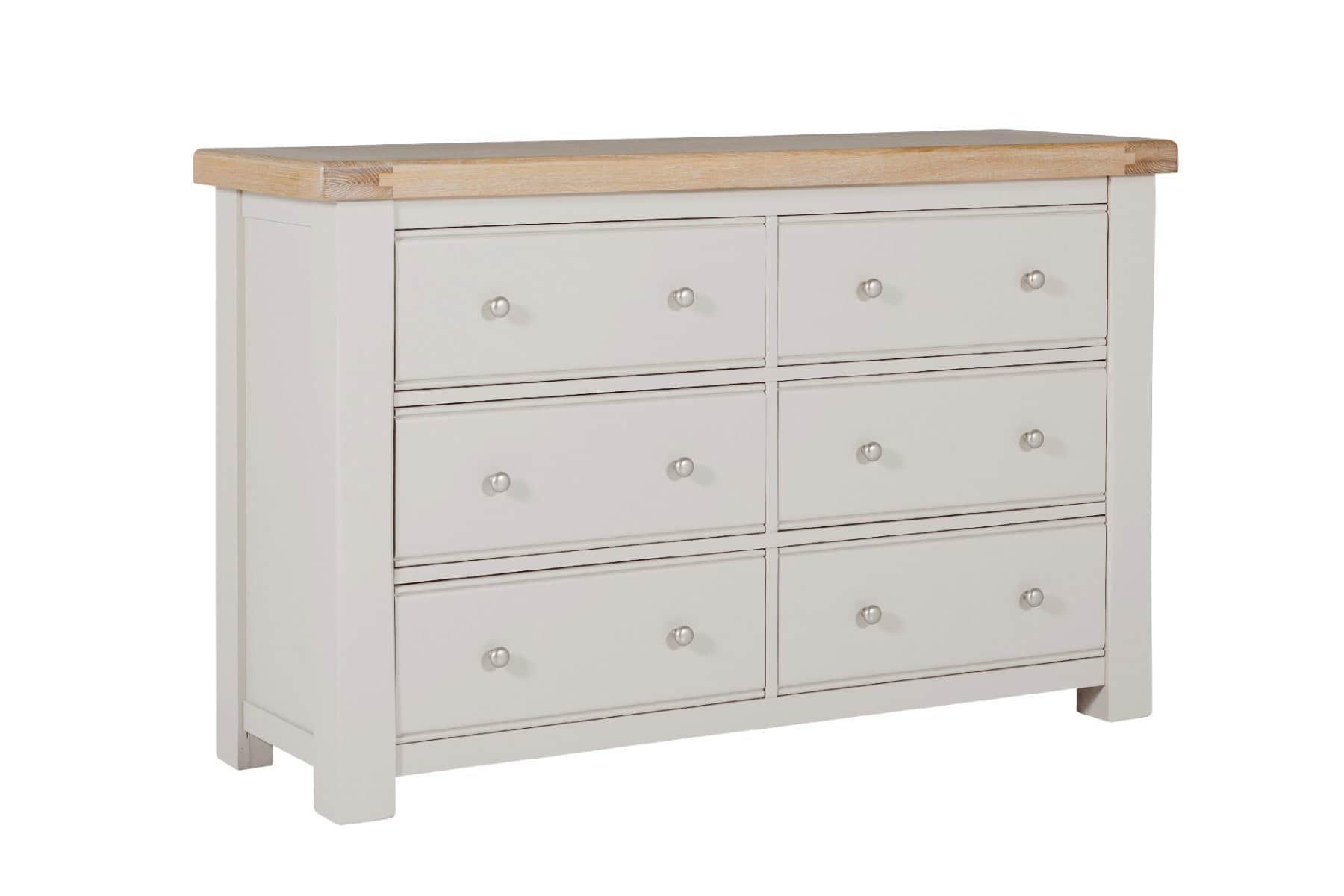 Doune 6 Drawer Dressing Table - Taupe | Buy Online | Beds.ie