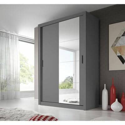 Denmark Large 1.5M Sliderobe - Grey | Buy Online | Beds.ie