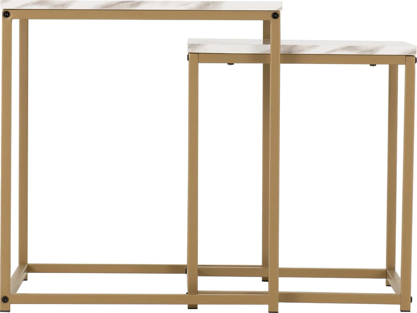 Dallas Nest of 2 Tables - Marble/Gold Effect - Image 2