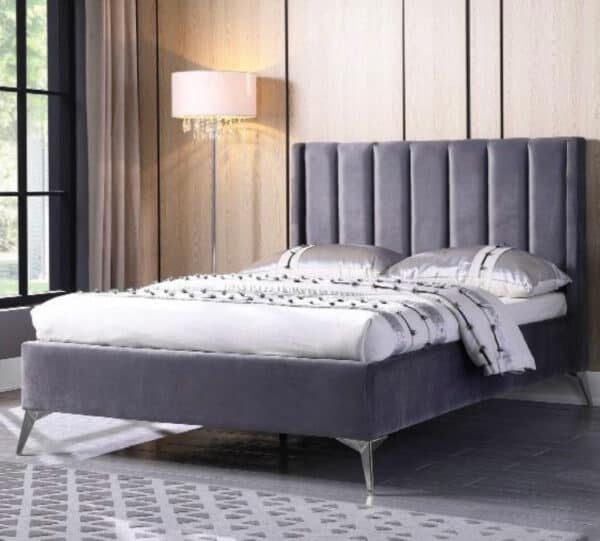 Clara 5ft Bedframe - Grey Velvet | Buy Online | Beds.ie