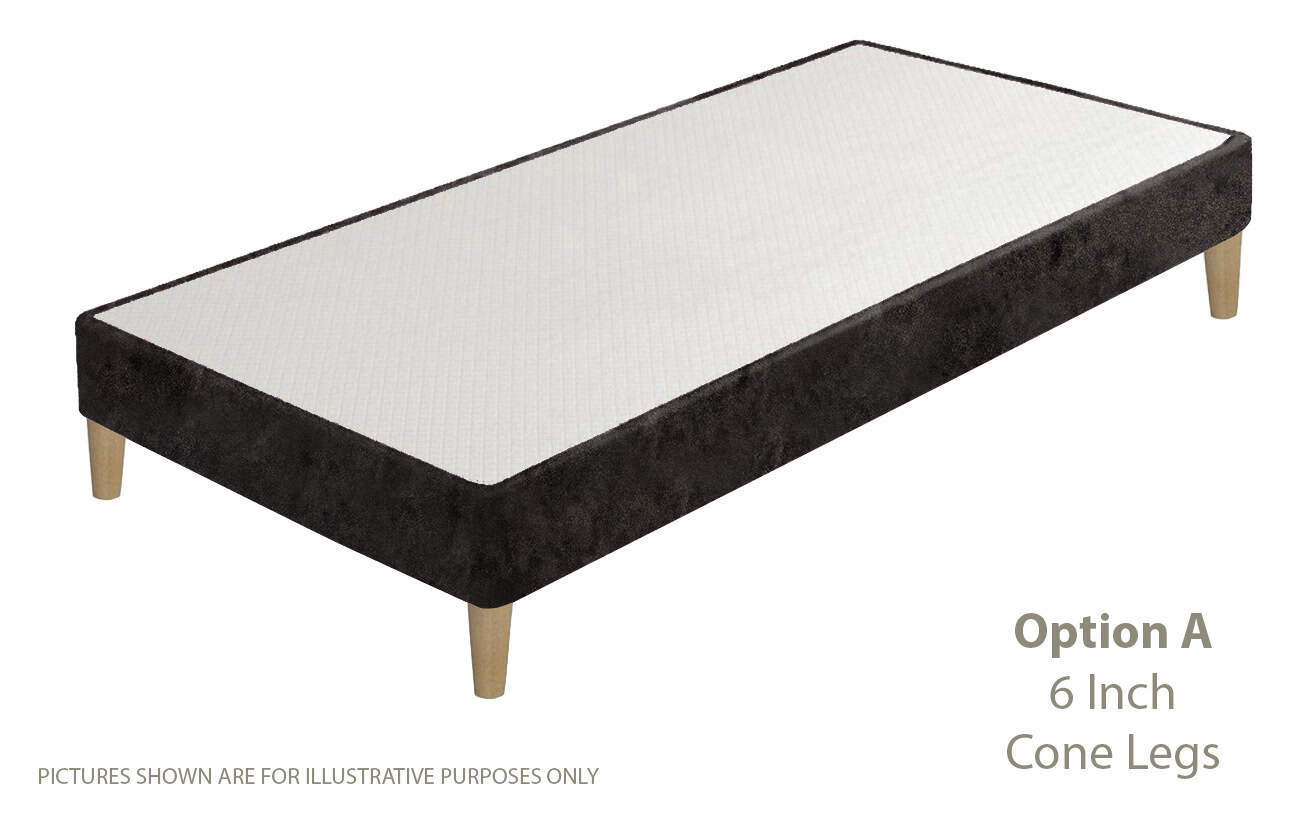 Apollo 2ft6 Glitz Black Shallow Divan Base on Legs | Buy Online | Beds.ie