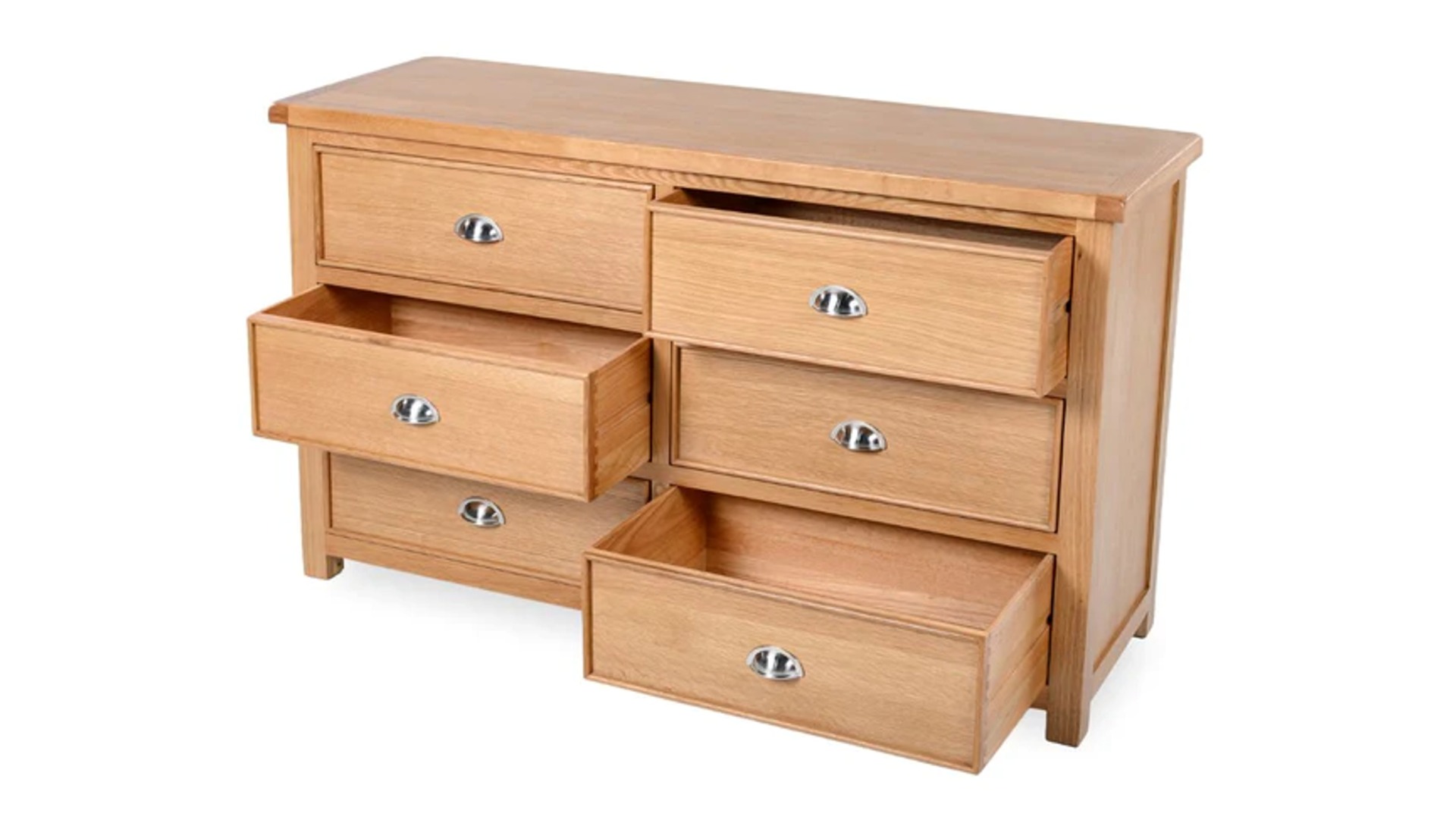 Honey B Newbury 6 Drawer Chest - Oak - Image 4