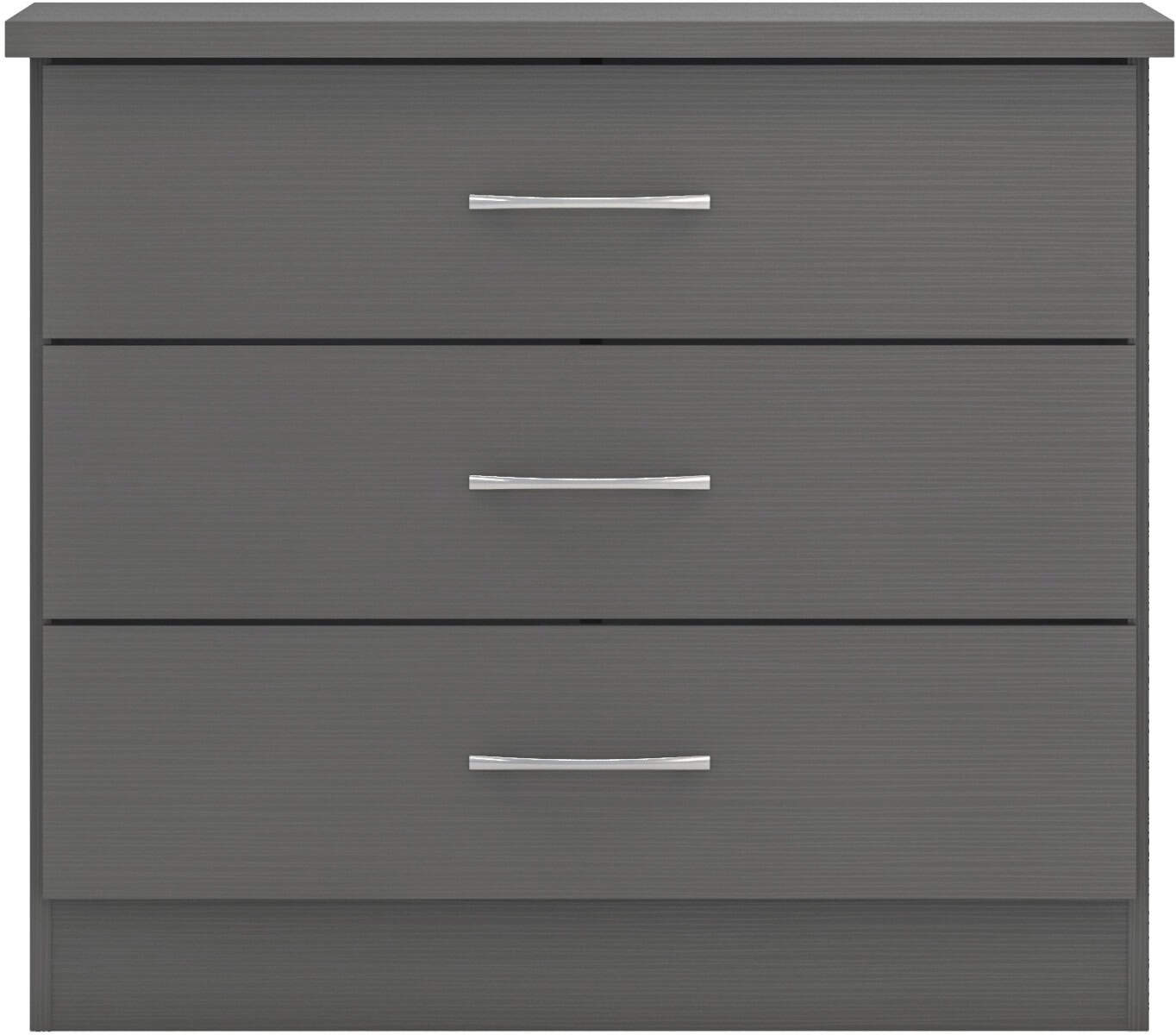 Nevada 3 Drawer Chest - 3D Effect Grey - Image 3