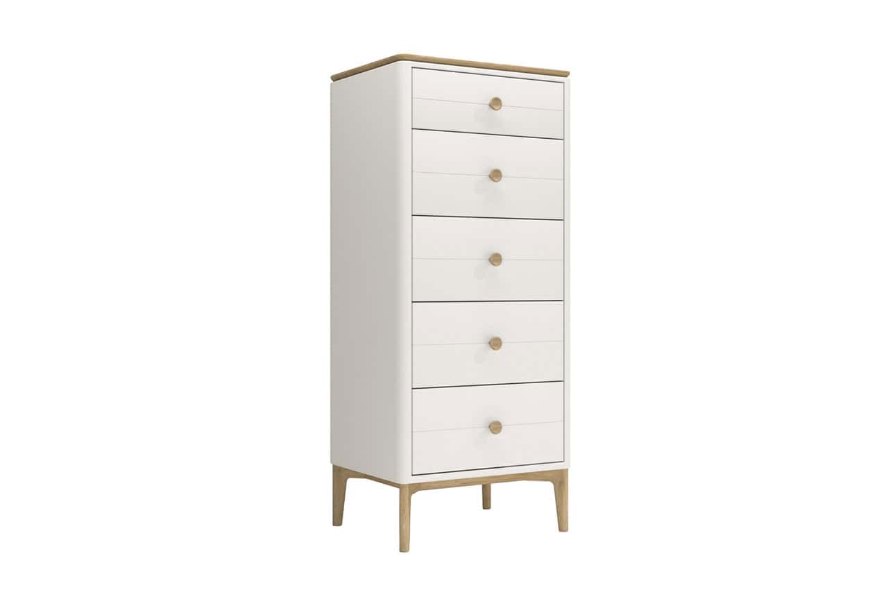Marlow Tall 5 Drawer Chest - Cashmere Oak | Buy Online | Beds.ie