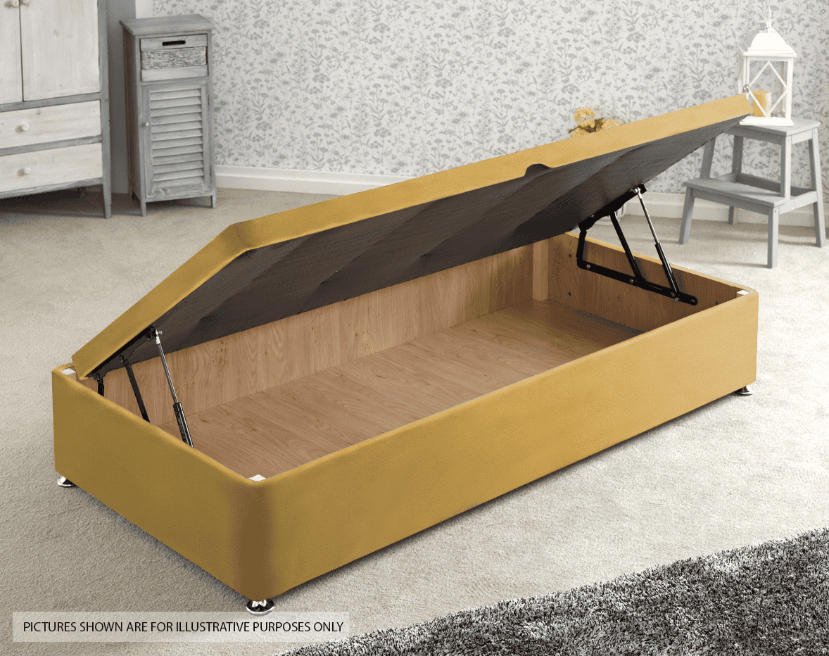 Apollo 3ft Velvet Beige Side Ottoman Base | Buy Online | Beds.ie