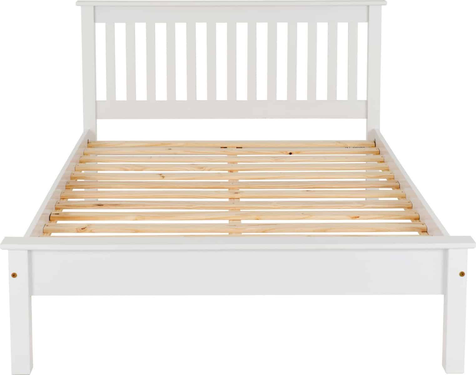 Monaco 4ft6 Low End Bedframe - White - Image 3
