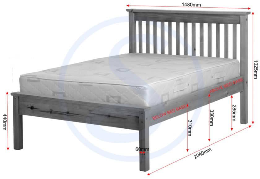 Monaco 4ft6 Low End Bedframe - White - Image 8