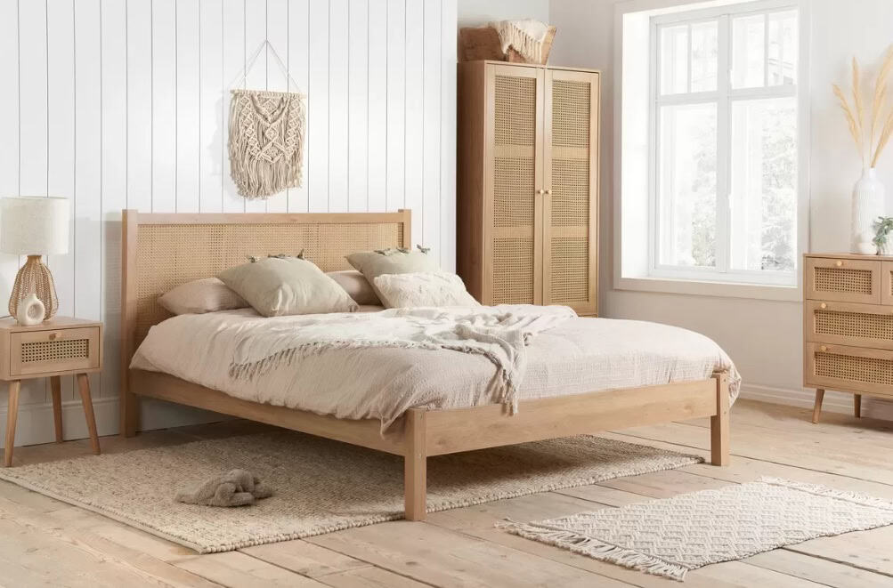 Croxley 5ft Rattan Bedframe - Oak | Buy Online | Beds.ie