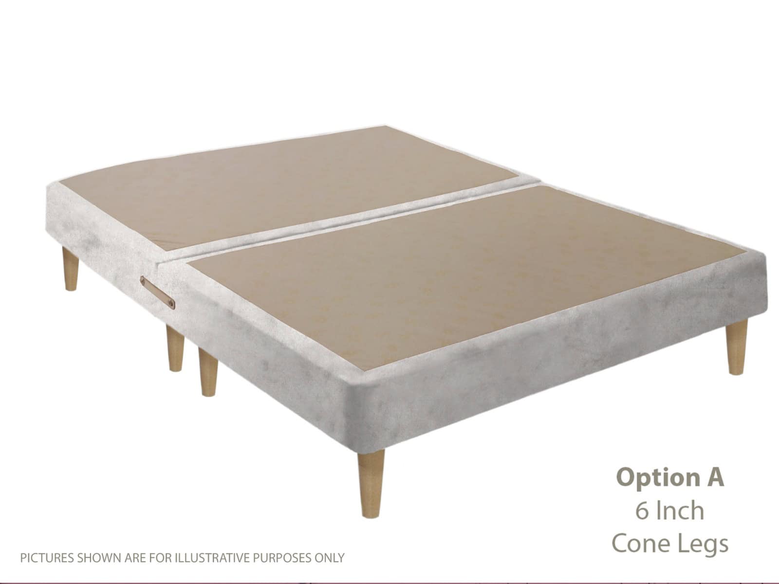 Apollo 5ft Glitz Ice White Shallow Divan Base on Legs | Buy Online | Beds.ie