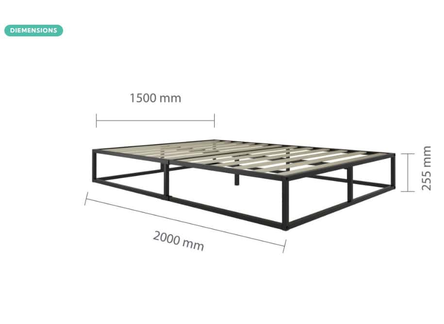 5ft Soho Metal Platform Bedframe - Black - Image 7