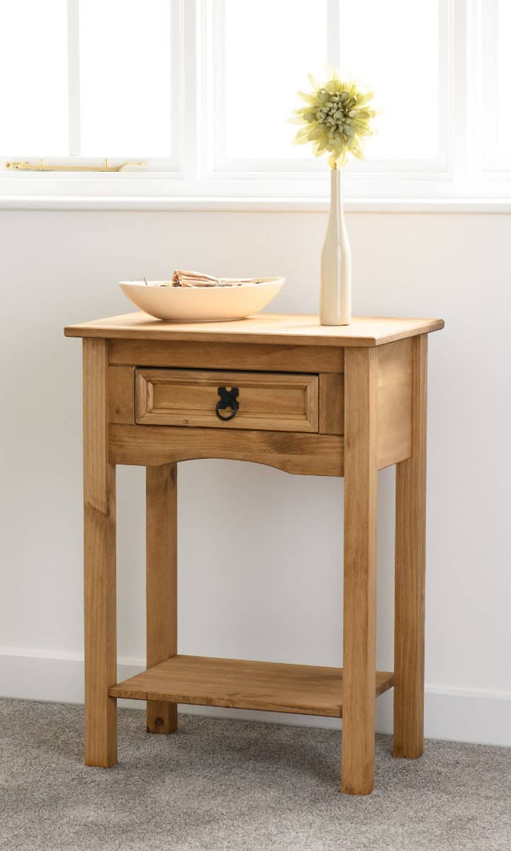 Corona 1 Drawer Console Table - Waxed Pine | Buy Online | Beds.ie