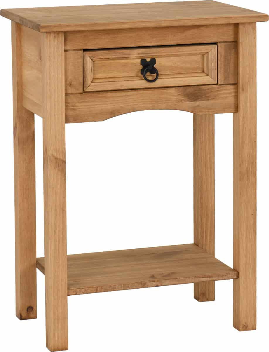 Corona 1 Drawer Console Table - Waxed Pine - Image 2