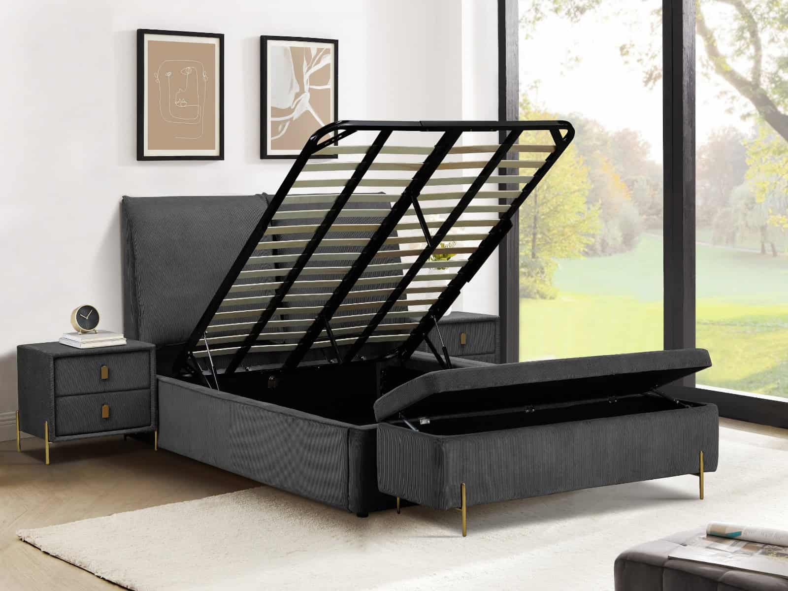 Waterford 4ft6 Ottoman Bedframe - Grey | Buy Online | Beds.ie