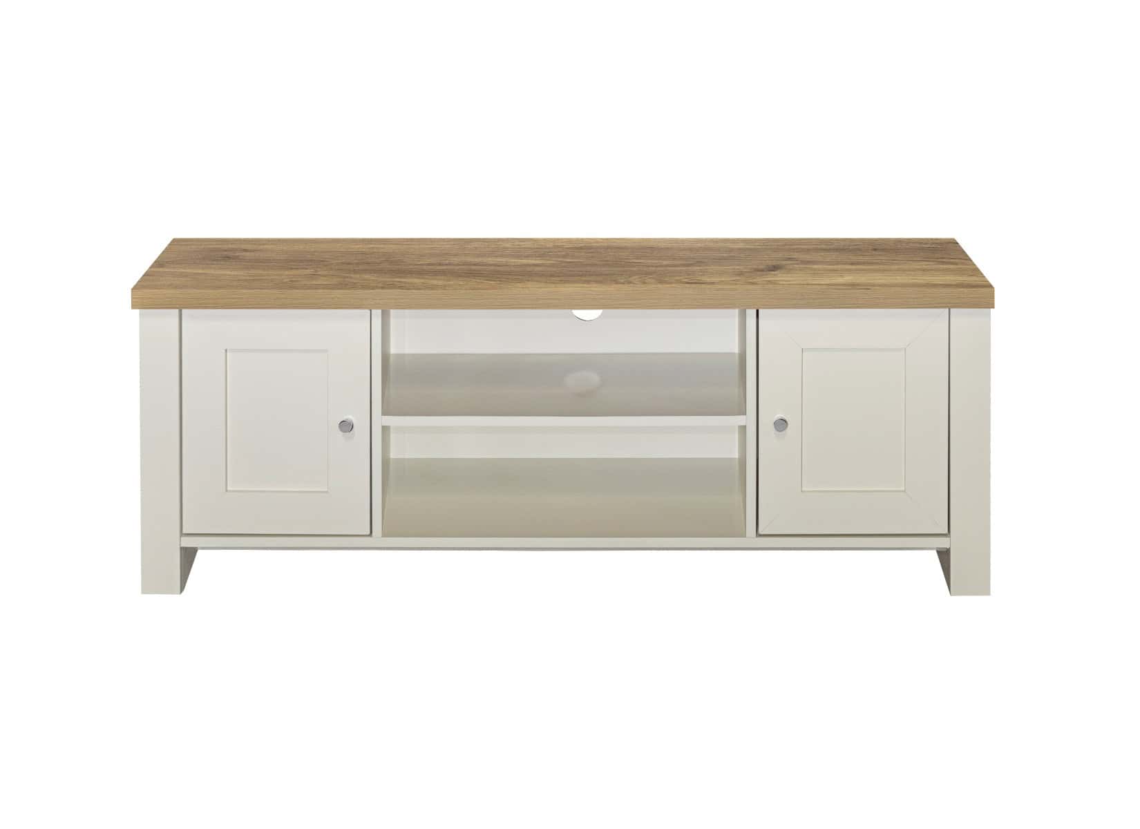 Highgate Large TV Unit - Cream & Oak - Image 5