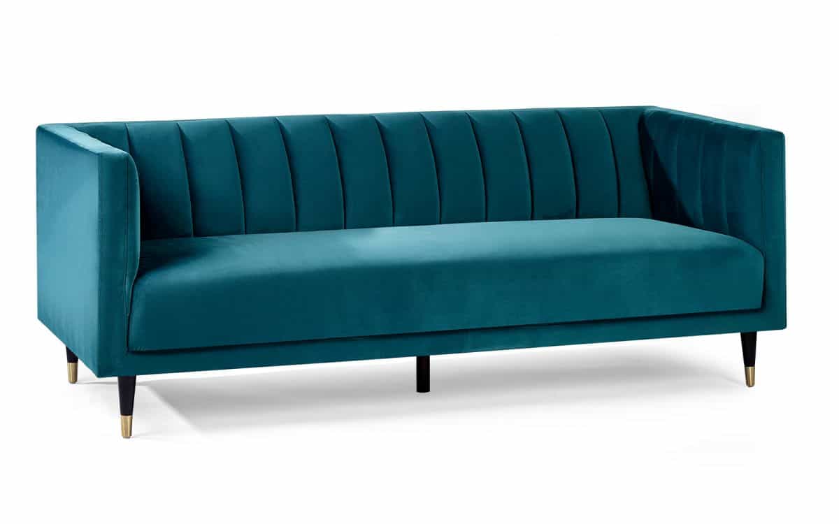 Zelda Scalloped 3 Seater - Teal | Buy Online | Beds.ie