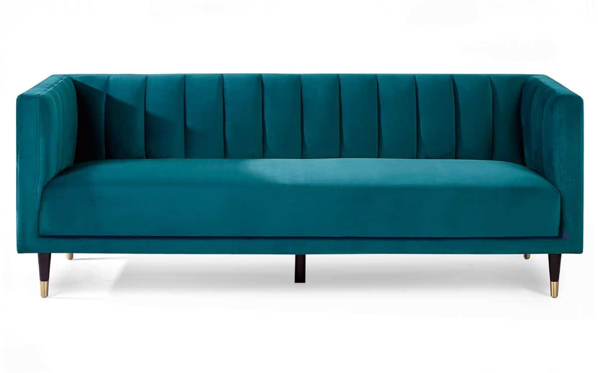Zelda Scalloped 3 Seater - Teal - Image 2