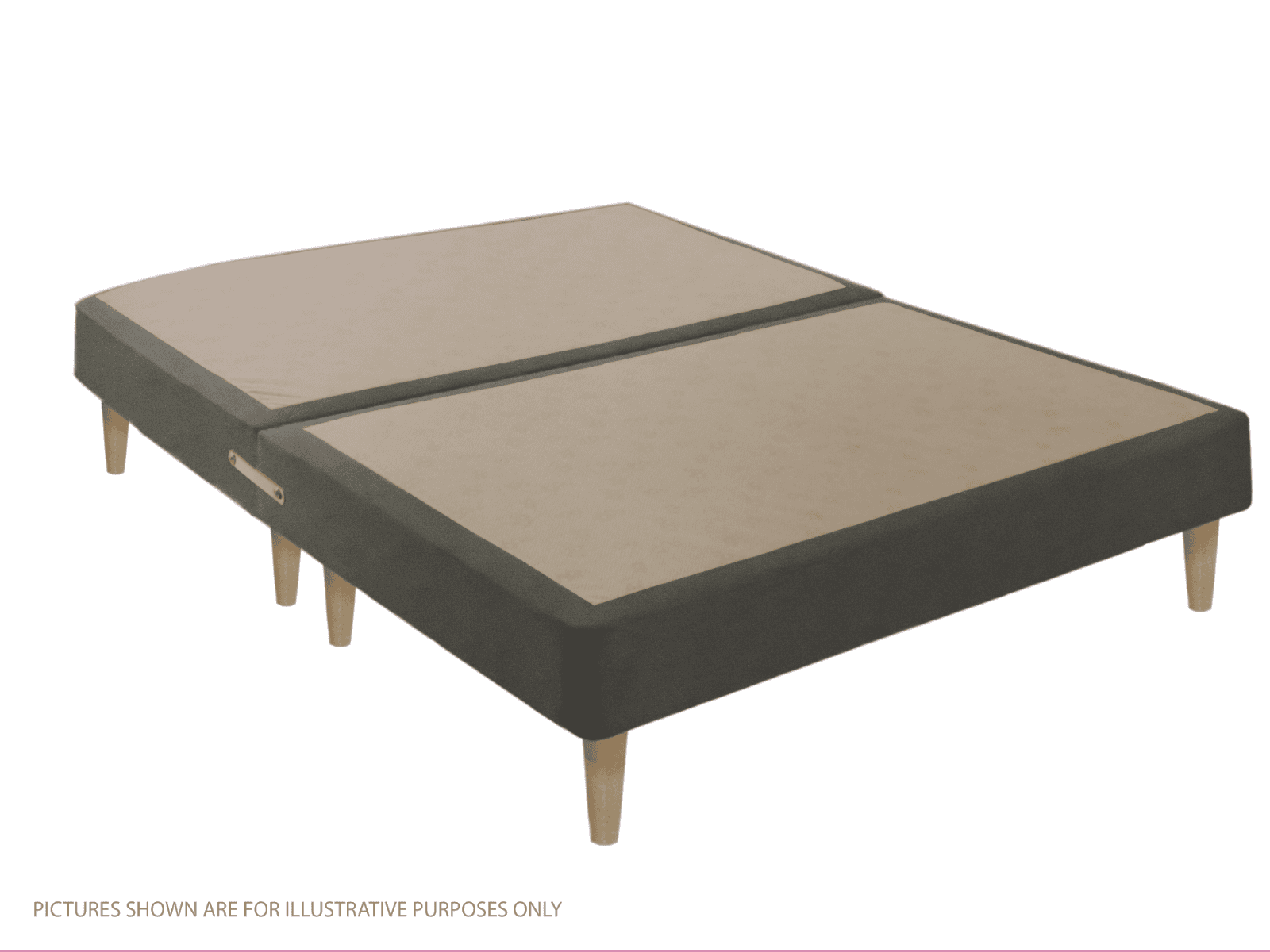 Apollo 4ft6 Velvet Light Grey Shallow Divan Base on Legs | Buy Online | Beds.ie