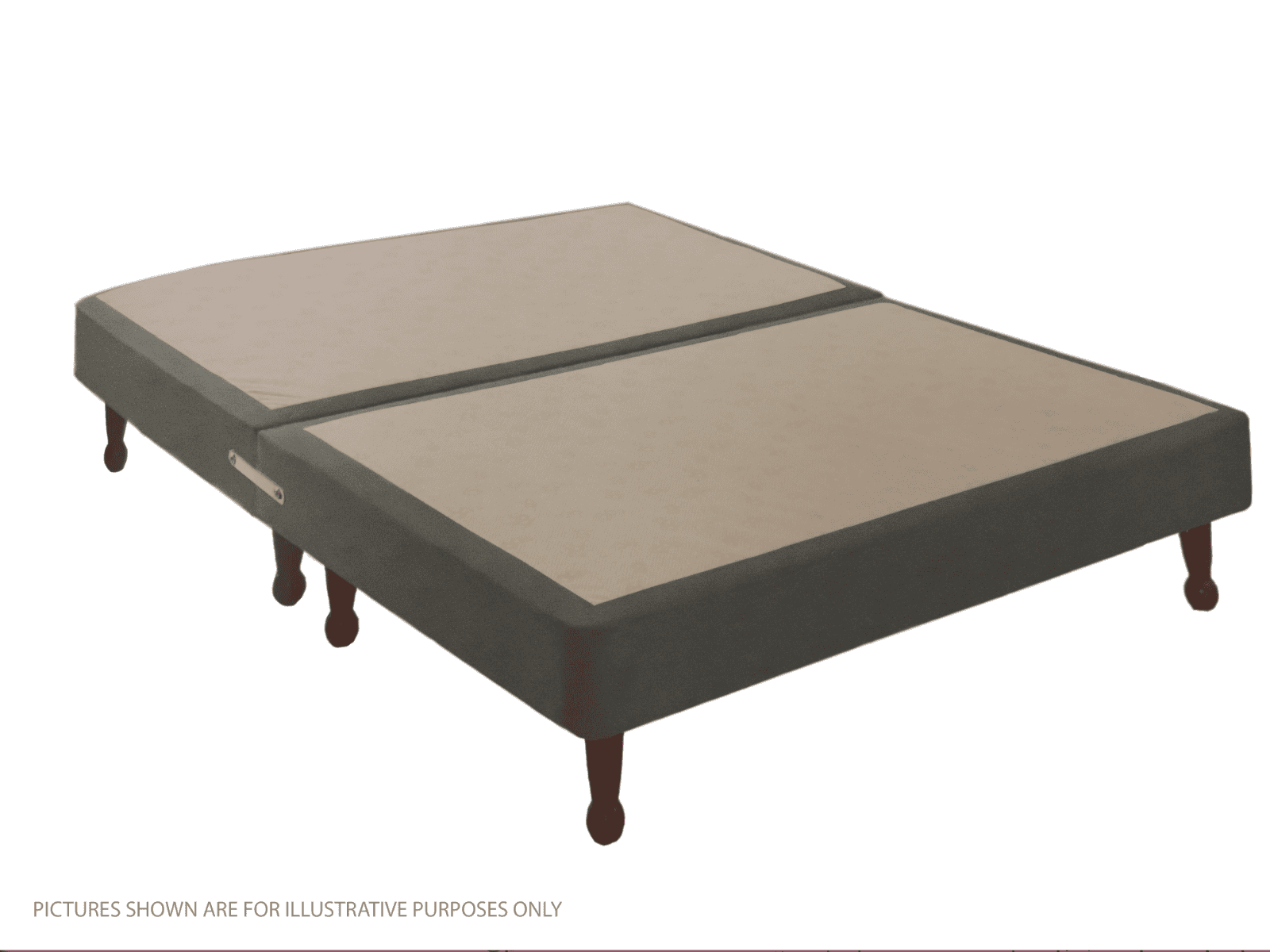 Apollo 4ft6 Velvet Light Grey Shallow Divan Base on Legs - Image 2