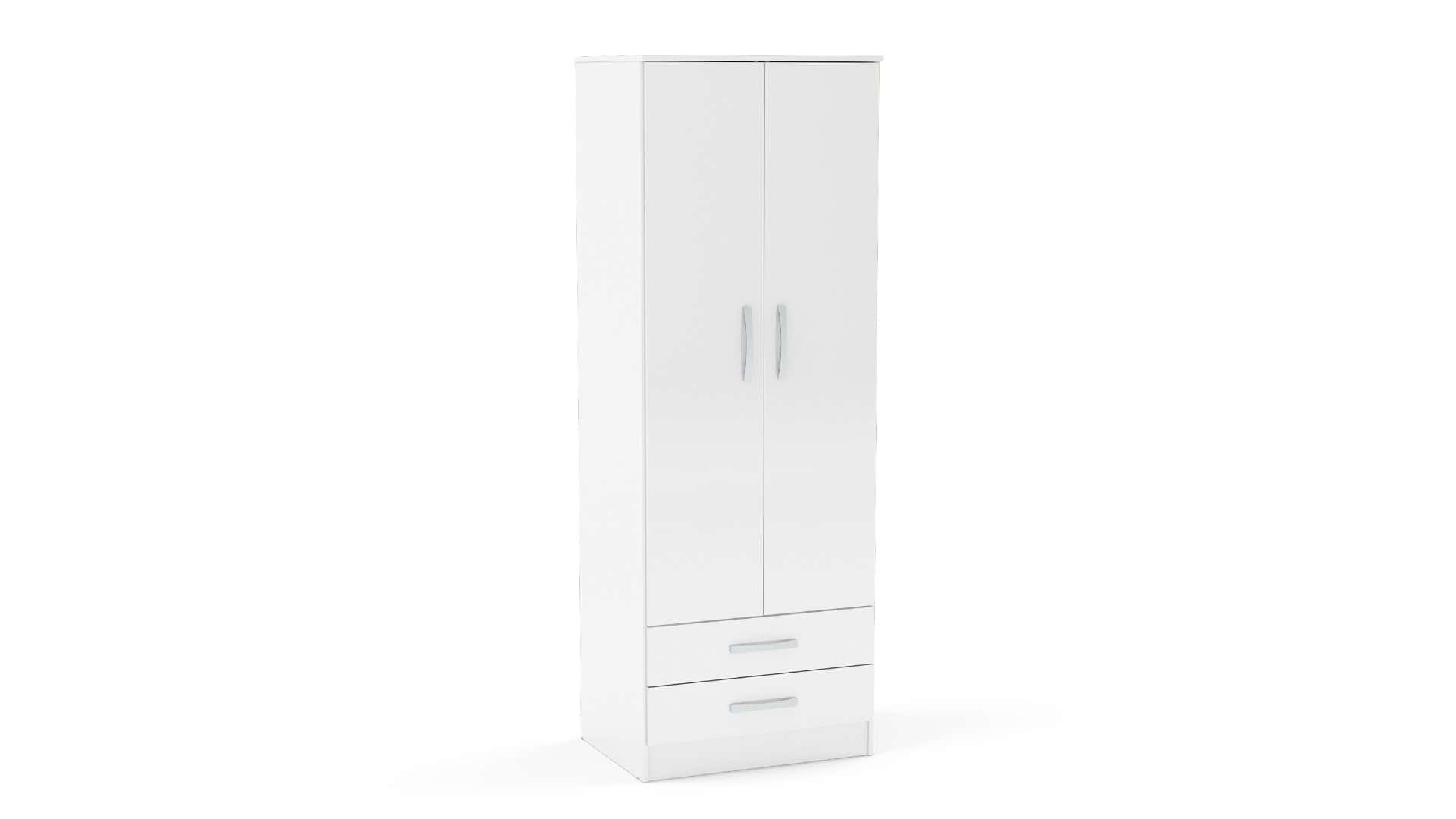 Lynx 2 Door Combi Wardrobe - White | Buy Online | Beds.ie