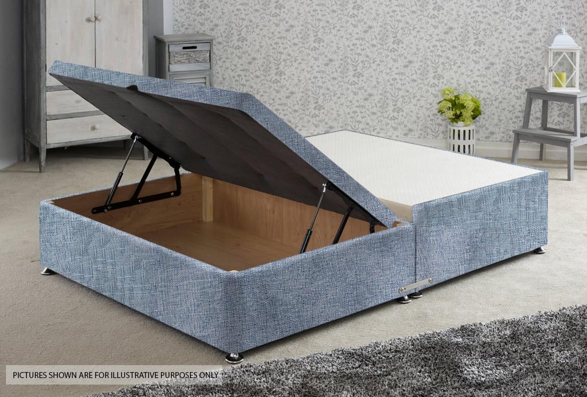 Apollo 4ft Azzure Light Blue Jumbo Ottoman Base | Buy Online | Beds.ie