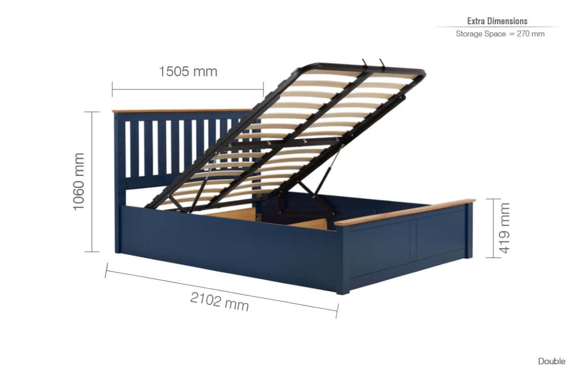 4ft6 Phoenix Ottoman - Navy - Image 11