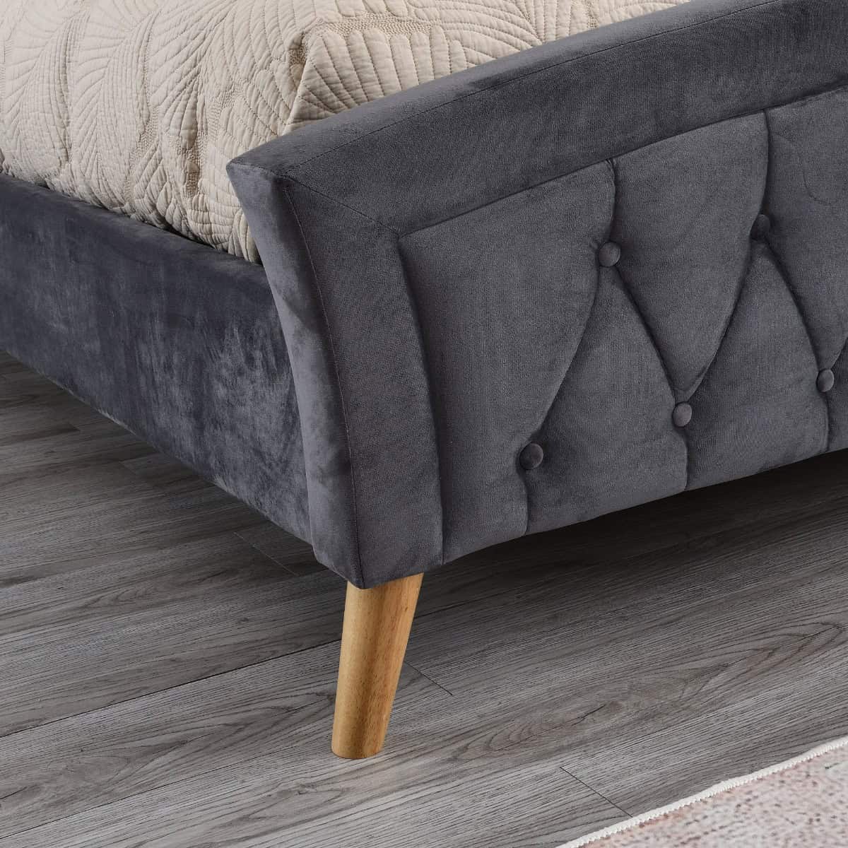 Kingston 4ft6 Bedframe - Grey - Image 5