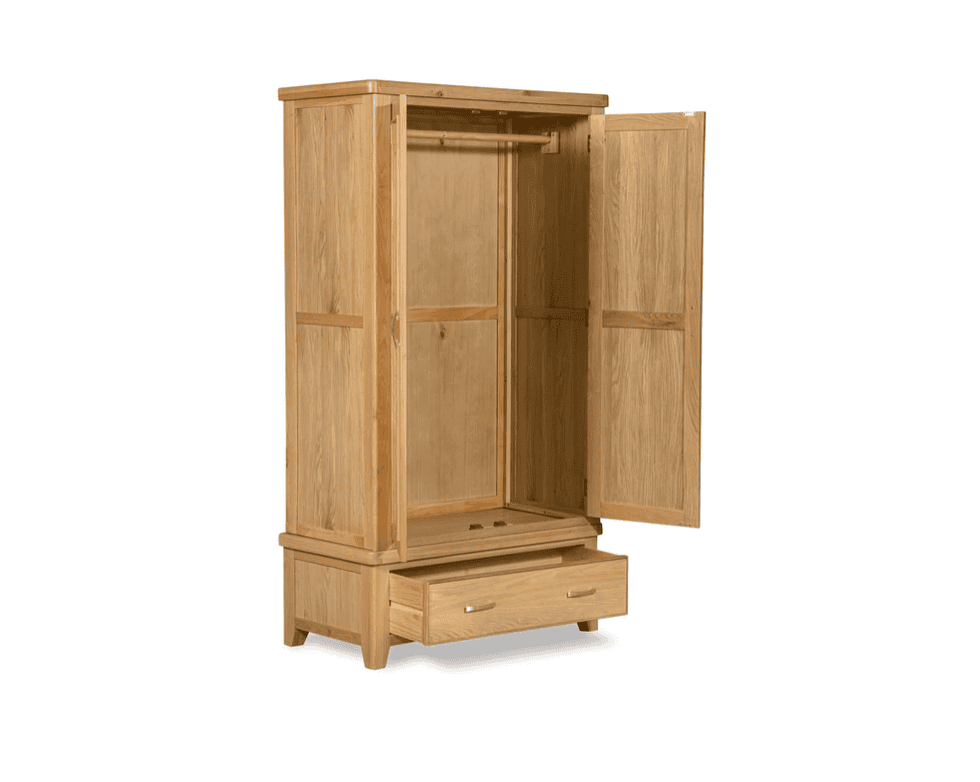Honey B Sligo 2 Door 1 Drawer Wardrobe - Oak - Image 2