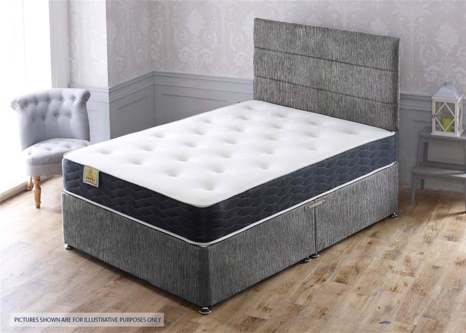 Apollo 4ft Ares Memory Bed - House Grey | Buy Online | Beds.ie