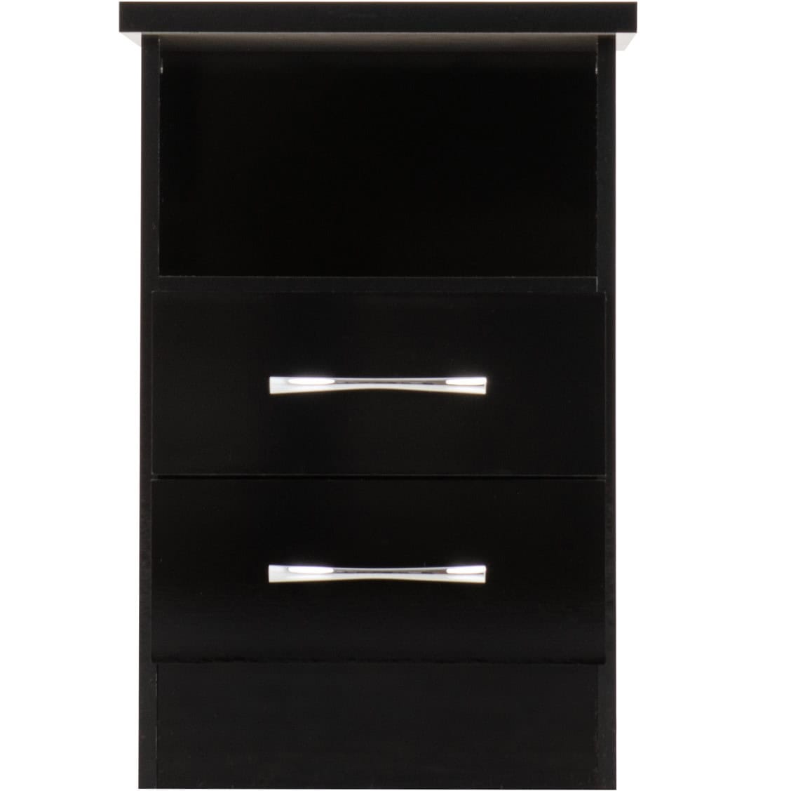 Nevada 2 Drawer Bedside - Black Gloss - Image 3