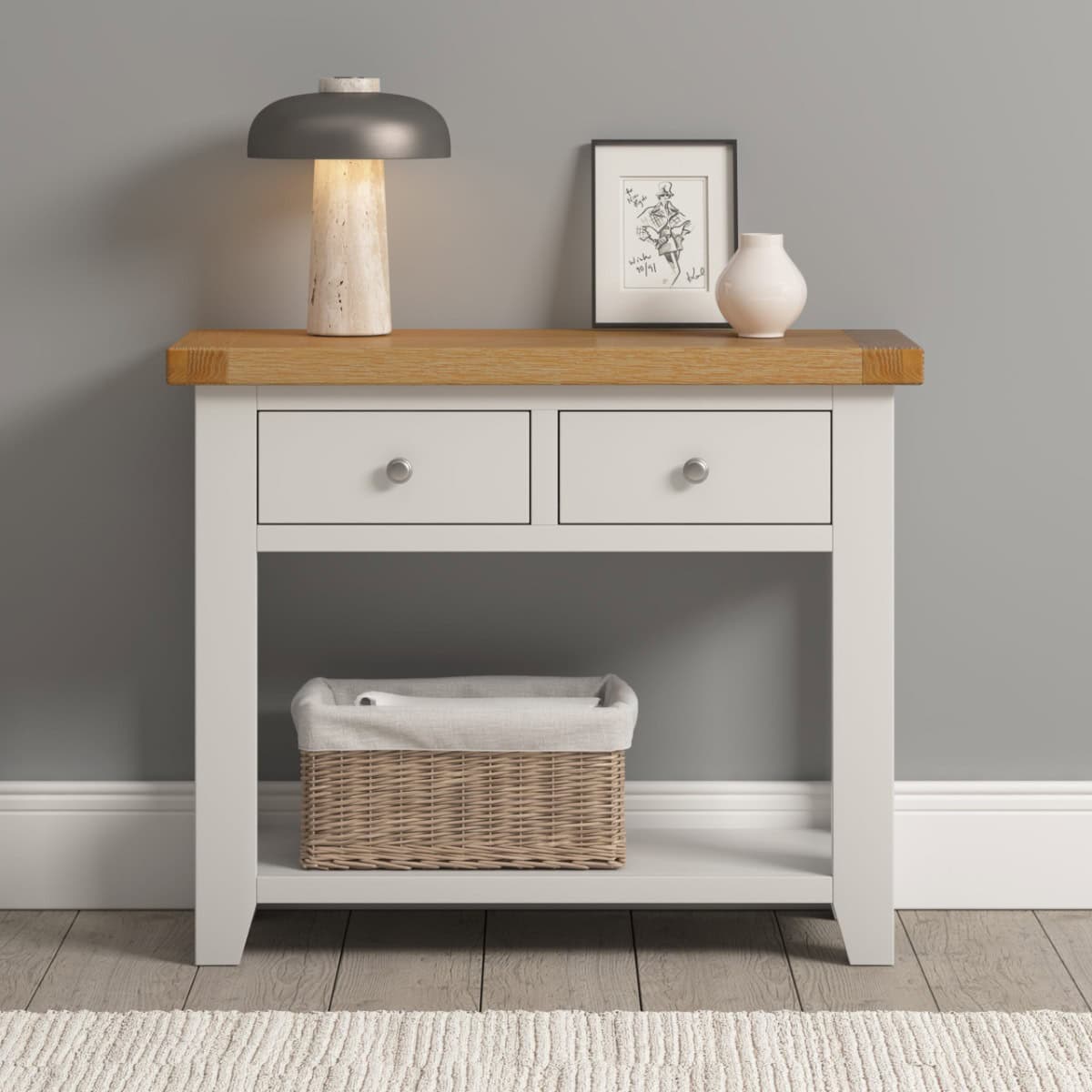 Windsor 2 Drawer Console Table - Ivory & Oak | Buy Online | Beds.ie