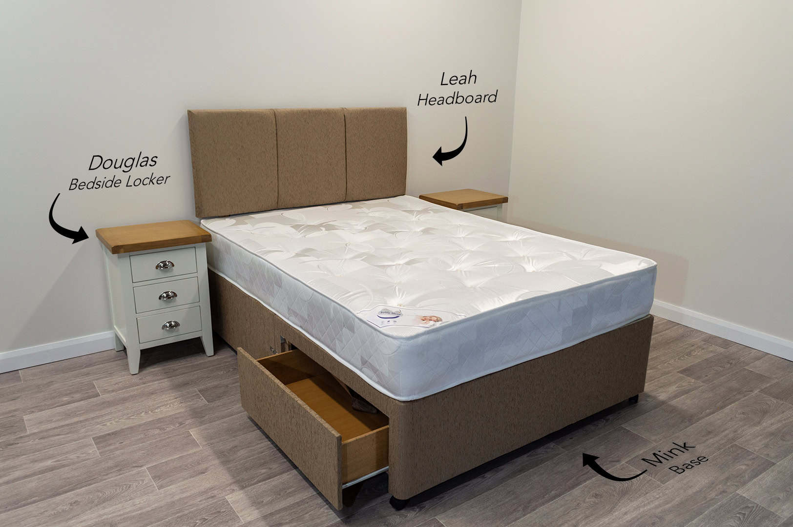 4ft6 Silver Dream Mattress with 2 FREE Drawers Base & Headboard - Image 3