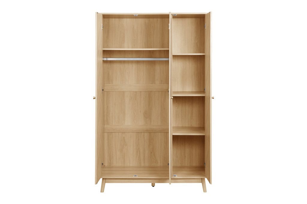 Herringford 3 Door Wardrobe with Mirror - Oak - Image 3