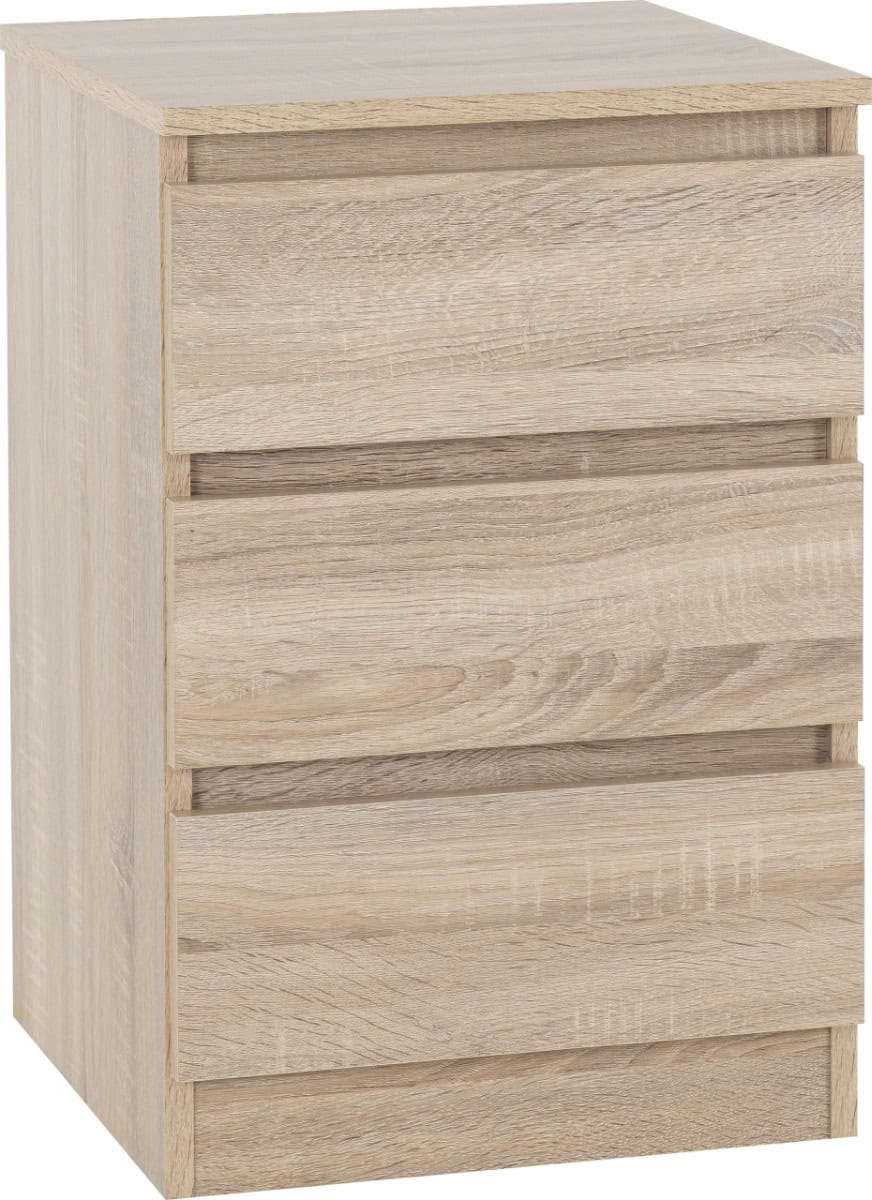 Malvern 3 Drawer Bedside - Sonoma Oak | Buy Online | Beds.ie