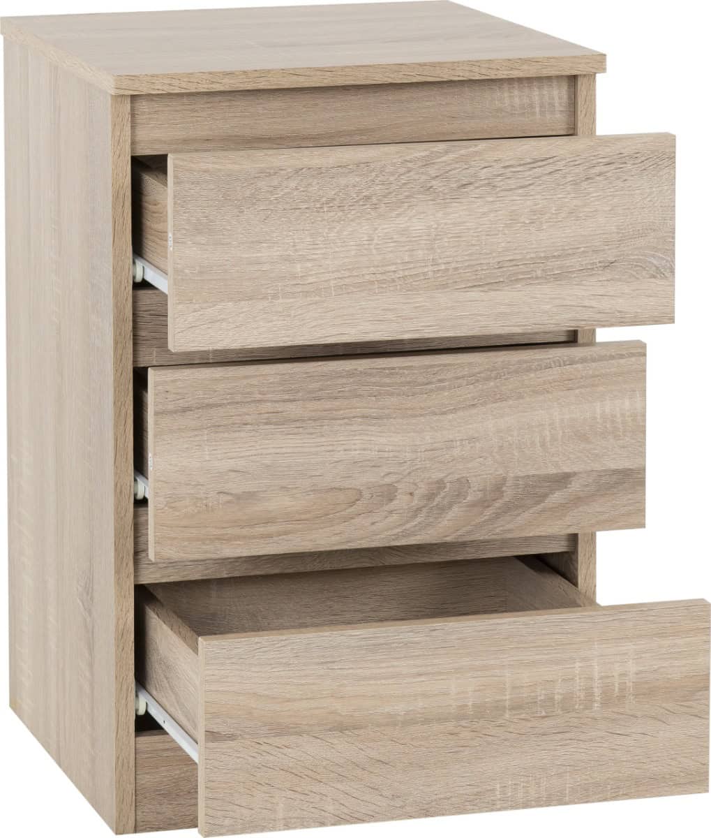 Malvern 3 Drawer Bedside - Sonoma Oak - Image 2