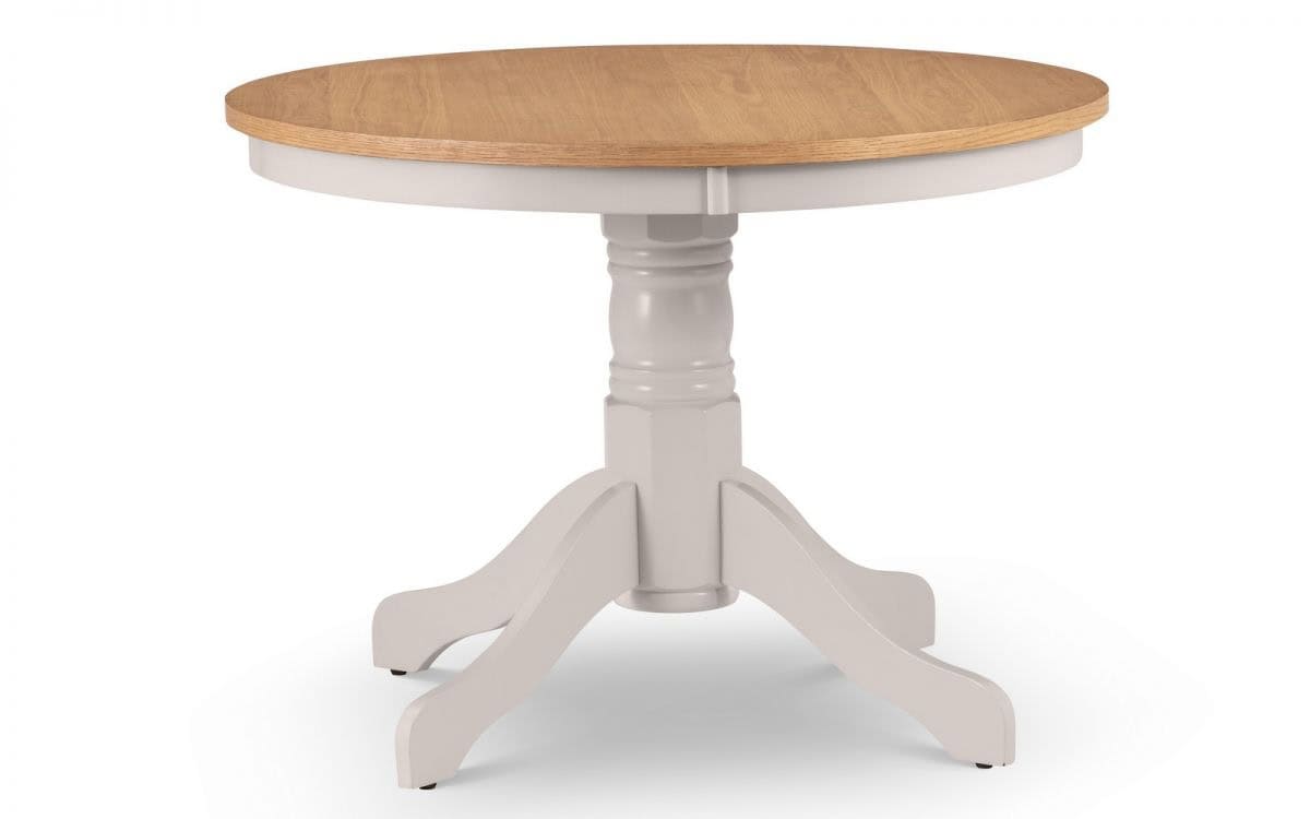 Averio Round Pedestal Table - Elephant Grey & Oak | Buy Online | Beds.ie