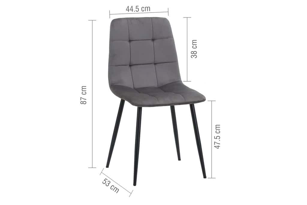 Axel Fabric Dining Chair (Pair) - Grey - Image 5